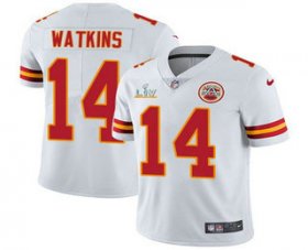 Wholesale Cheap Men\'s Kansas City Chiefs #14 Sammy Watkins White 2021 Super Bowl LV Limited Stitched NFL Jersey