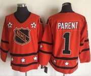 Wholesale Cheap Flyers #1 Bernie Parent Orange All-Star CCM Throwback Stitched NHL Jersey