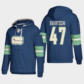 Wholesale Cheap Vancouver Canucks #47 Sven Baertschi Blue adidas Lace-Up Pullover Hoodie