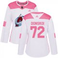 Wholesale Cheap Adidas Avalanche #72 Joonas Donskoi White/Pink Authentic Fashion Women's Stitched NHL Jersey