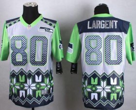 Wholesale Cheap Nike Seahawks #80 Steve Largent Grey Men\'s Stitched NFL Elite Noble Fashion Jersey