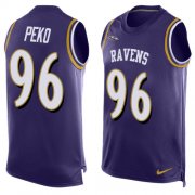 Wholesale Cheap Nike Ravens #96 Domata Peko Sr Purple Team Color Men's Stitched NFL Limited Tank Top Jersey