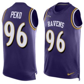 Wholesale Cheap Nike Ravens #96 Domata Peko Sr Purple Team Color Men\'s Stitched NFL Limited Tank Top Jersey