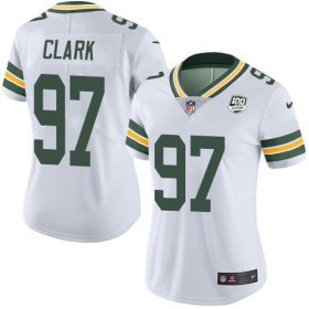 Wholesale Cheap Nike Packers #97 Kenny Clark White Women\'s 100th Season Stitched NFL Vapor Untouchable Limited Jersey