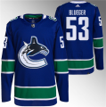 Wholesale Cheap Men's Vancouver Canucks #53 Teddy Blueger Blue Retro Stitched Jersey