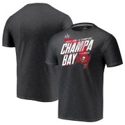 Wholesale Cheap Men's Tampa Bay Buccaneers Fanatics Branded Charcoal Super Bowl LV Champions Hometown Champa Bay Space Dye T-Shirt