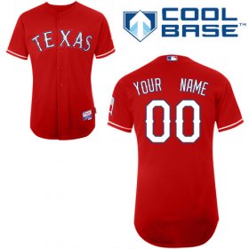 Wholesale Cheap Rangers Customized Authentic Red Cool Base MLB Jersey (S-3XL)