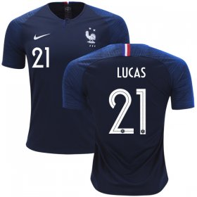 Wholesale Cheap France #21 Lucas Home Soccer Country Jersey