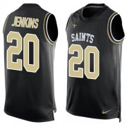 Wholesale Cheap Nike Saints #20 Janoris Jenkins Black Team Color Men's Stitched NFL Limited Tank Top Jersey