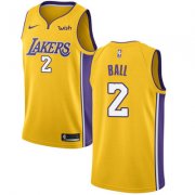 Wholesale Cheap Nike Los Angeles Lakers #2 Lonzo Ball Gold NBA Swingman Icon Edition Jersey