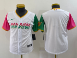 Wholesale Cheap Youth San Diego Padres Blank White 2022 City Connect Cool Base Stitched Jersey