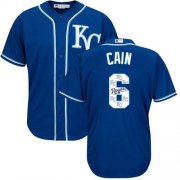 Wholesale Cheap Royals #6 Lorenzo Cain Royal Blue Team Logo Fashion Stitched MLB Jersey