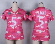 Wholesale Cheap Nike Ravens #5 Joe Flacco Pink Women's Stitched NFL Elite Camo Fashion Jersey
