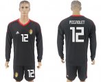 Wholesale Cheap Belgium #12 Mignolet Black Long Sleeves Goalkeeper Soccer Country Jersey