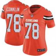Wholesale Cheap Nike Browns #78 Jack Conklin Orange Alternate Women's Stitched NFL Vapor Untouchable Limited Jersey