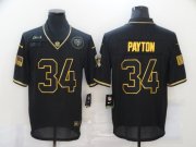 Wholesale Cheap Men's Chicago Bears #34 Walter Payton Black Gold 2020 Salute To Service Stitched NFL Nike Limited Jersey