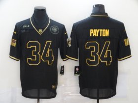 Wholesale Cheap Men\'s Chicago Bears #34 Walter Payton Black Gold 2020 Salute To Service Stitched NFL Nike Limited Jersey