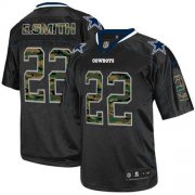 Wholesale Cheap Nike Cowboys #22 Emmitt Smith Black Men's Stitched NFL Elite Camo Fashion Jersey