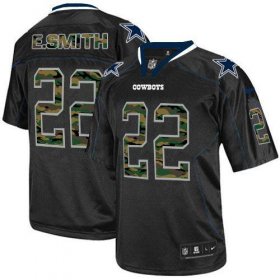 Wholesale Cheap Nike Cowboys #22 Emmitt Smith Black Men\'s Stitched NFL Elite Camo Fashion Jersey