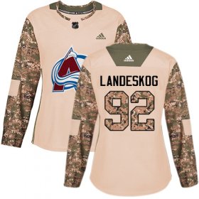 Wholesale Cheap Adidas Avalanche #92 Gabriel Landeskog Camo Authentic 2017 Veterans Day Women\'s Stitched NHL Jersey