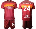 Wholesale Cheap Men 2020-2021 club Roma home 24 red Soccer Jerseys