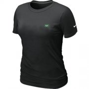 Wholesale Cheap Women's Nike New York Jets Chest Embroidered Logo T-Shirt Black