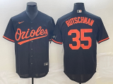 Cheap Men's Baltimore Orioles #35 Adley Rutschman Black Cool Base Stitched Jersey