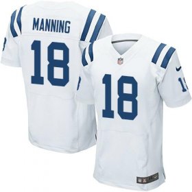 Wholesale Cheap Nike Colts #18 Peyton Manning White Men\'s Stitched NFL Elite Jersey
