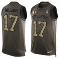 Wholesale Cheap Nike Redskins #17 Doug Williams Green Men's Stitched NFL Limited Salute To Service Tank Top Jersey