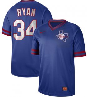 Wholesale Cheap Nike Rangers #34 Nolan Ryan Royal Authentic Cooperstown Collection Stitched MLB Jersey