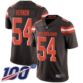 Wholesale Cheap Nike Browns #54 Olivier Vernon Brown Team Color Men\'s Stitched NFL 100th Season Vapor Limited Jersey