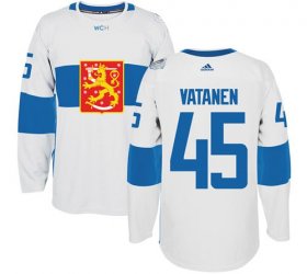 Wholesale Cheap Team Finland #45 Sami Vatanen White 2016 World Cup Stitched NHL Jersey
