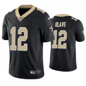 Wholesale Cheap Men\'s New Orleans Saints #12 Chris Olave Black Vapor Limited Stitched Jersey
