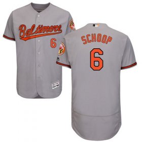 Wholesale Cheap Orioles #6 Jonathan Schoop Grey Flexbase Authentic Collection Stitched MLB Jersey