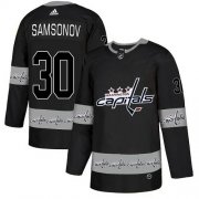 Wholesale Cheap Adidas Capitals #30 Ilya Samsonov Black Authentic Team Logo Fashion Stitched NHL Jersey