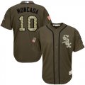 Wholesale Cheap White Sox #10 Yoan Moncada Green Salute to Service Stitched Youth MLB Jersey
