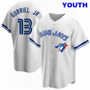 Wholesale Cheap YOUTH TORONTO BLUE JAYS #13 LOURDES GURRIEL JR. WHITE HOME COOPERSTOWN COLLECTION JERSEY