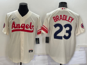 Wholesale Cheap Men's Los Angeles Angels #23 Archie Bradley Cream 2022 City Connect Cool Base Stitched Jersey