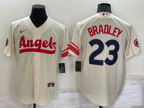 Wholesale Cheap Men\'s Los Angeles Angels #23 Archie Bradley Cream 2022 City Connect Cool Base Stitched Jersey