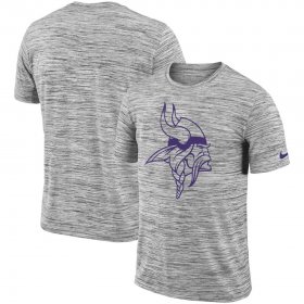 Wholesale Cheap Minnesota Vikings Nike Sideline Legend Velocity Travel Performance T-Shirt Heathered Black