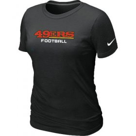 Wholesale Cheap Women\'s Nike San Francisco 49ers Sideline Legend Authentic Font T-Shirt Black