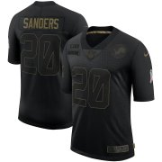 Wholesale Cheap Nike Lions 20 Barry Sanders Black 2020 Salute To Service Limited Jersey