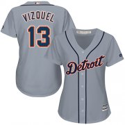 Wholesale Cheap Tigers #13 Omar Vizquel Grey Road Women's Stitched MLB Jersey