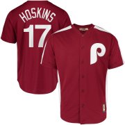 Wholesale Cheap Philadelphia Phillies #17 Rhys Hoskins Majestic 1979 Saturday Night Special Cool Base Cooperstown Player Jersey Maroon
