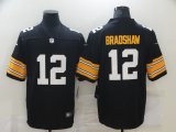 Wholesale Cheap Men's Pittsburgh Steelers #12 Terry Bradshaw Black 2017 Vapor Untouchable Stitched NFL Nike Throwback Limited Jersey
