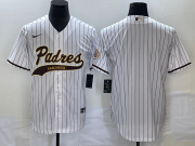 Wholesale Cheap Men's San Diego Padres Blank White Cool Base With Patch Stitched Baseball Jersey