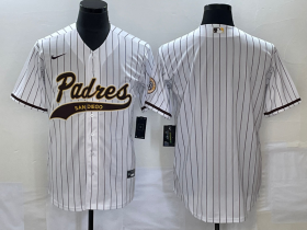 Wholesale Cheap Men\'s San Diego Padres Blank White Cool Base With Patch Stitched Baseball Jersey