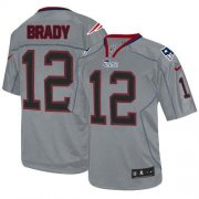 Wholesale Cheap Nike Patriots #12 Tom Brady Lights Out Grey Men's Stitched NFL Elite Jersey