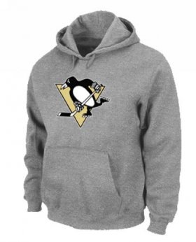 Wholesale Cheap NHL Pittsburgh Penguins Big & Tall Logo Pullover Hoodie Grey