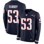 Wholesale Cheap Nike Patriots #53 Kyle Van Noy Navy Blue Team Color Men's Stitched NFL Limited Therma Long Sleeve Jersey